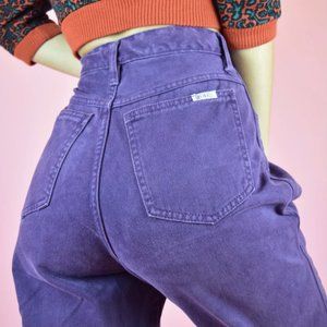 Vintage 80s dark purple high waisted jeans/Bill Blass